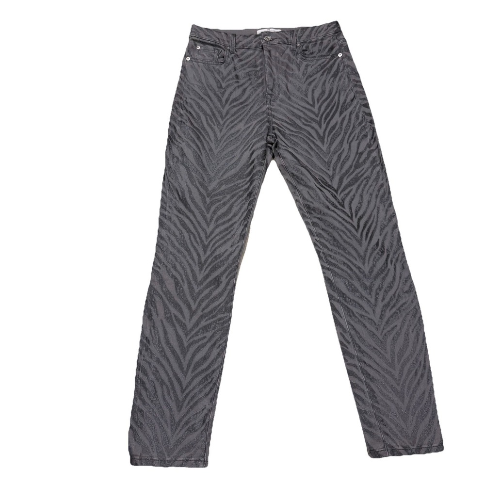 7 For All Mankind Zebra Print Skinny Jeans Women's Size‎ 29 Gray Black Y2K